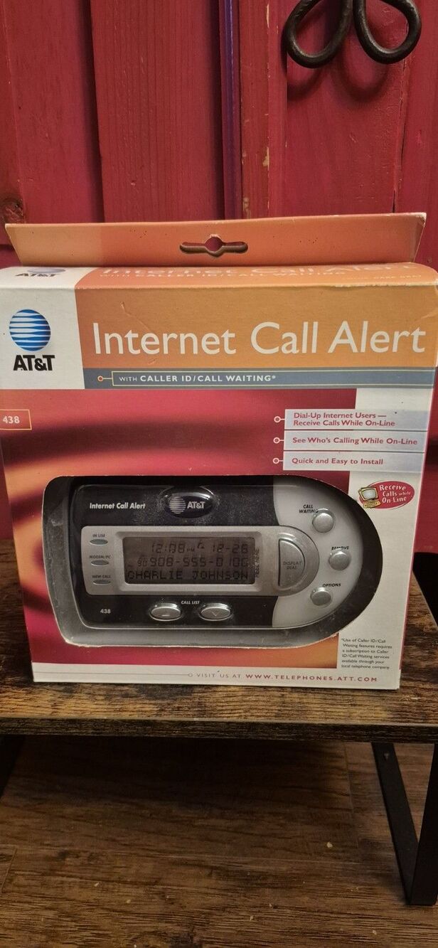New In Box AT&T Internet Call Alert 438 Dark Gray 2003 Vintage Electronics